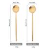 2Pcs Salad Service Set Gold Cutlery Set Spoons Forks Long Handle Large Fork Stainless Steel Dinning Server Set Utensils
