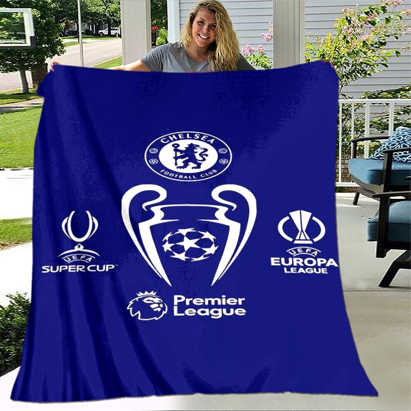 1pc Blanket - Chelsea FC logo Print Design, Lightweight Blanket for Sofa, Bed- Soft &Warm, Gift for All Seasons