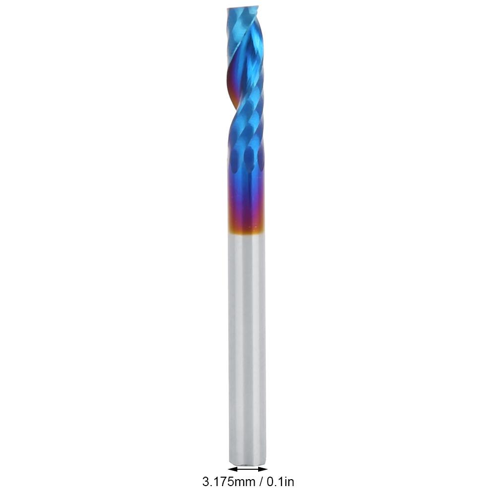 10 buc Freză 3.175mm Acoperire Nano Albastră Coadă Un Singur Tăiș Spirală Unelte Gravură Carbură