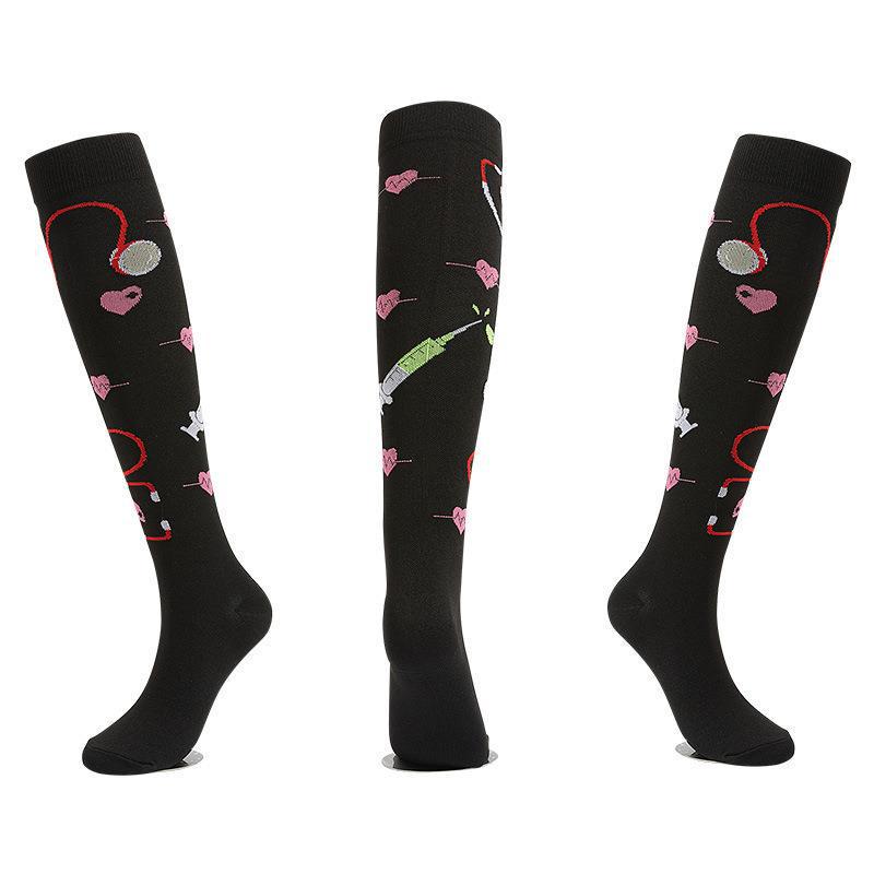 Unisex Outdoor Compression Sports Socks: Elastic, Knee-High, for Cycling & Fitness