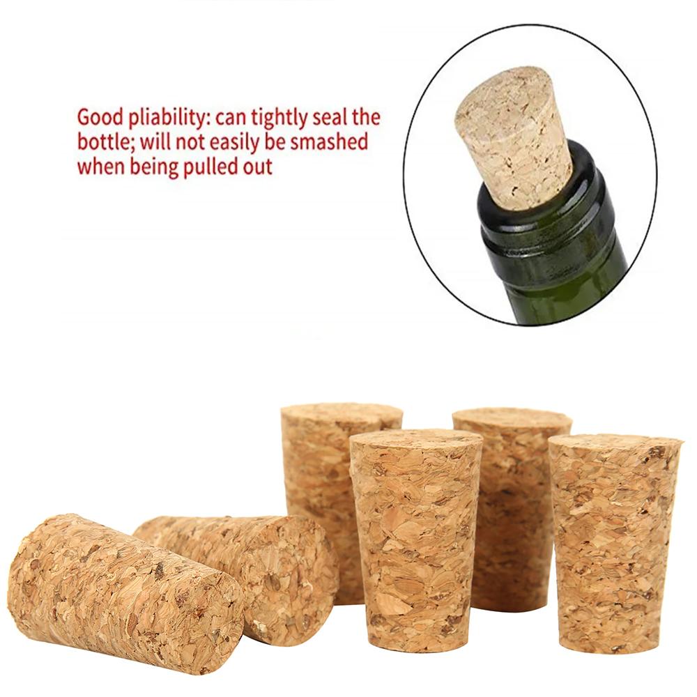 Wine Corks Standard Natural Soft Wood Wine Stoppers Reusable Tapered Sealing Plug Portable Beer Bottle Stoppers for Wine Bottle