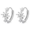 S925 Sterling Silver Star Earring 18K Gold Plated Huggie Hoop Sparkling Zircon High End Fashion Trendy Niche Design Wedding Gift