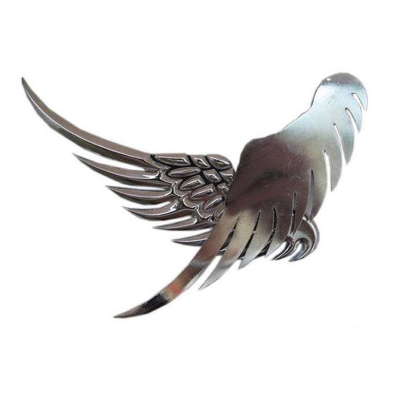 1 Pair 3D Stereo Car Body Sticker Angel Wings Badge Emblem Style Metal Zinc Alloy Decal Auto Exterior Decoration Accessories