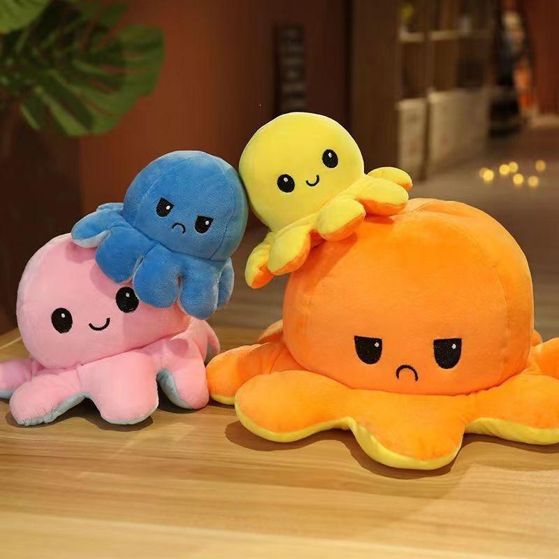 Double-Sided Face-Changing Octopus Plush Toy for Kids