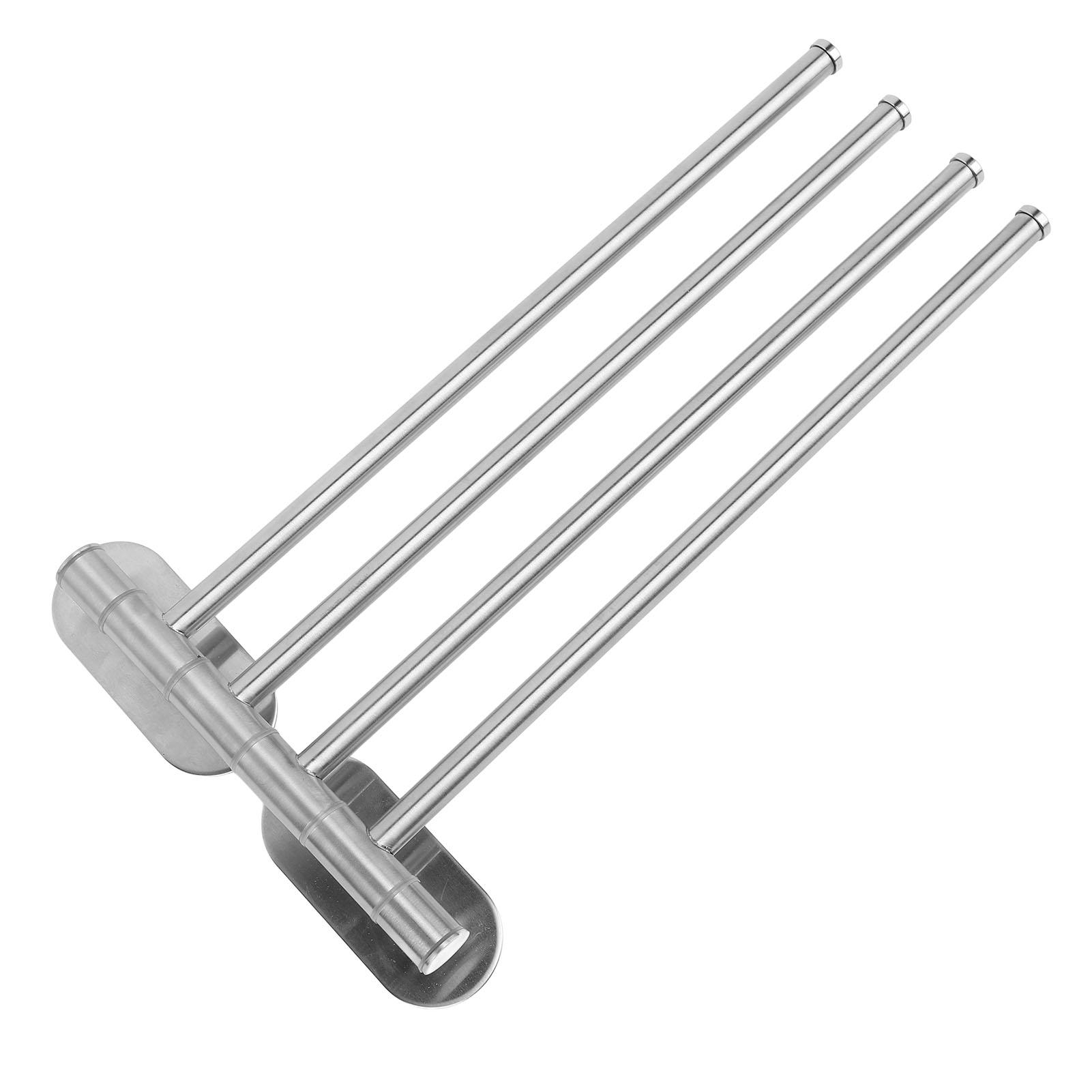 Поворотный держатель для полотенец, откидная вешалка для полотенец для ванной комнаты, настенный держатель для полотенец, нержавеющая сталь 304, 4 штанги