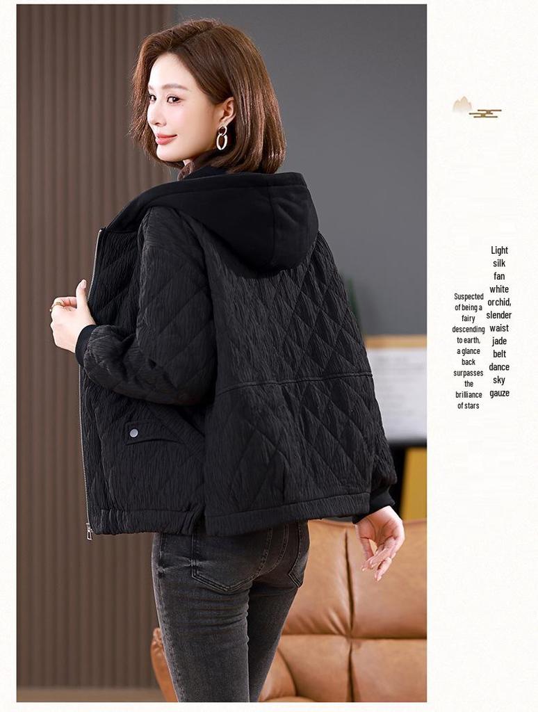 Women's Cotton-Padded Coat: 2024 Autumn/Winter Loose Fit, Plus Size, Short, Thickened, Warm Outerwear.