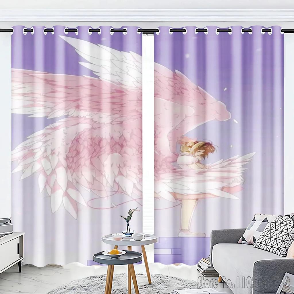 Cardcaptor Sakura Window Curtain 3D Print Blackout Curtains Living Room Bedroom Decor Kids Gift