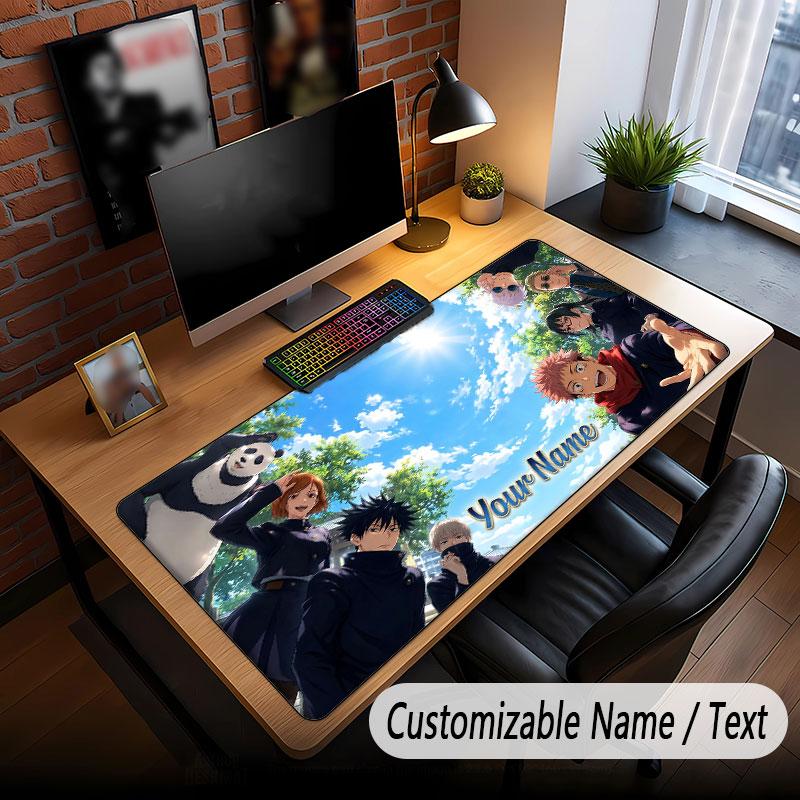Custom Name Extended Mouse Pad,Jujutsu Kaisen Gaming Desk Mat For Home Office Desktop Decor