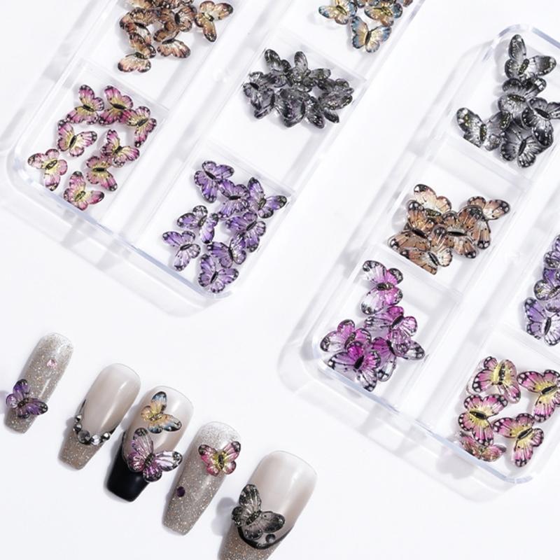 1Set 3D Butterfly Nails Charm Nails Rhinestones DecorationCrafts Nails Supplies Nails Art Suitable for Nails Enthusiasts