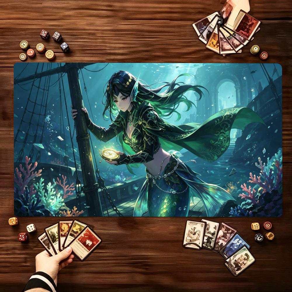 Underwater Beauty Art Large Extended Gaming Playmat Non Slip Rubber Smooth Desk Mat For Card Game Tabletop Gaming Pc Laptop