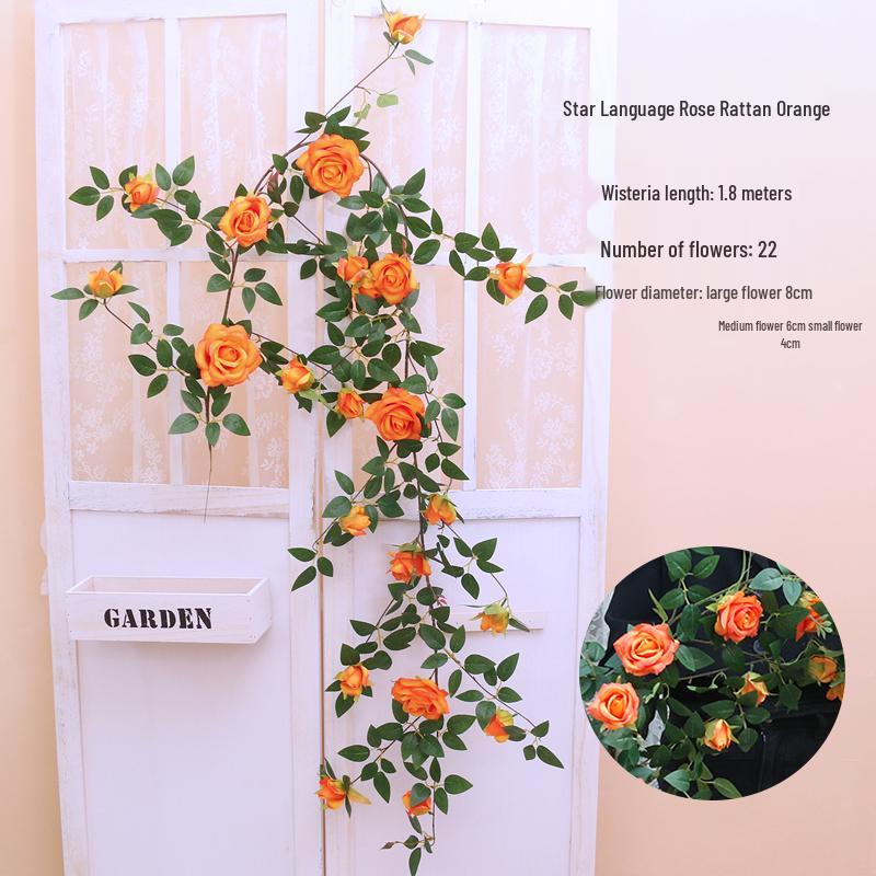Silk Rose Vine Artificial Flower Chain for Living Room Decor