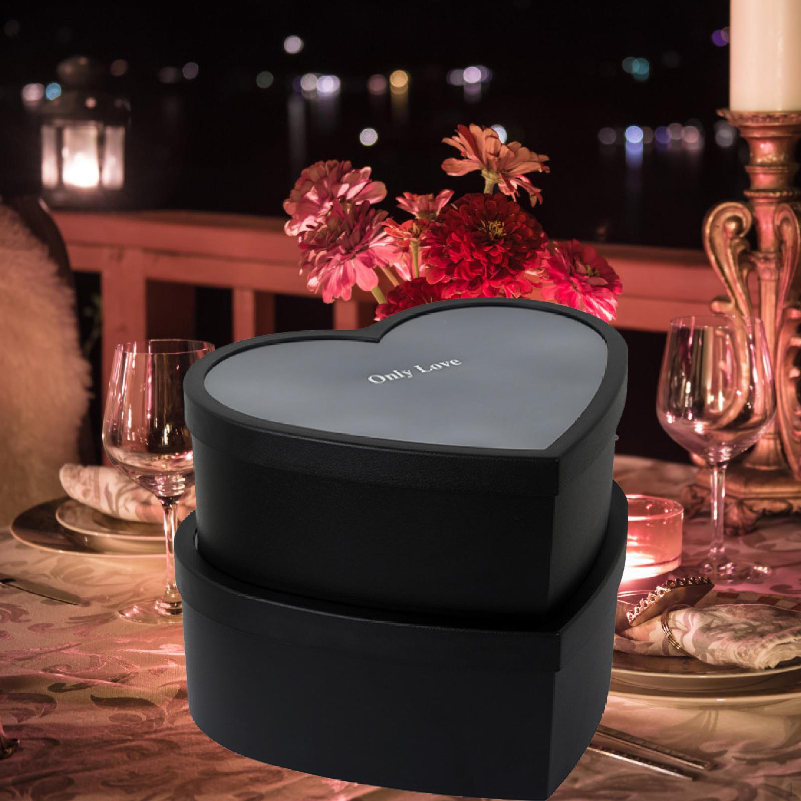 

2 Мыльницы в форме сердца, Многоразовые с прозрачными крышками, для еды, цветочной упаковки, сувениров, свадьбы, чёрный