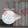 Shower Curtain Pattern Red Pink And Mint Corals Tropical Reef Nautical Waterproof Polyester Fabric 72 X 72 Inches Set With Hooks