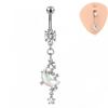Colorful Y2K Stainless Steel Zircon Planet Moon Butterfly Belly Rings Cute Butterfly Body Piercing Jewelry Belly Button Rings