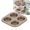 Non-Stick Coating Cupcake Baking Pan 4-Cavity Baking Mold Pan Durable Muffin Pan  Oven Baking