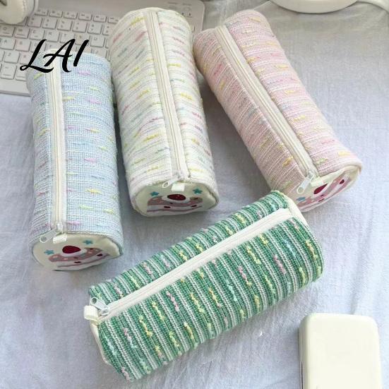 Stain Proof Pencil Holder Strawberry Cake Roll Case Large Capacity Cylindrical Pen Pouch Girlish Desk Accessory Cute Stationery Storage Bag