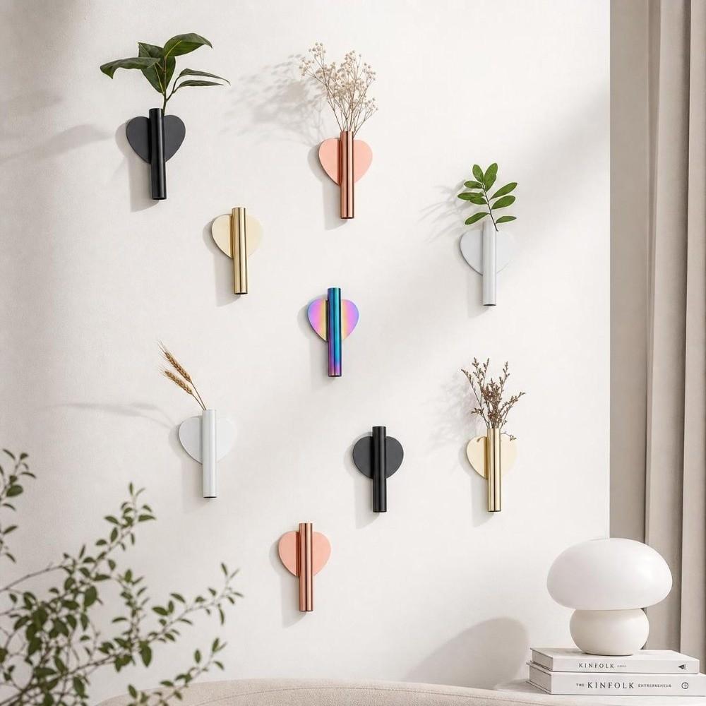 Self Adhesive Wall Mounted Vase DIY Wall Decoration Floral Bouquets Holder Flower Holder Office