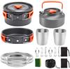 2-3 Person Portable Camping Cookware Set: Foldable Pots and Teapot for Outdoor Picnics
