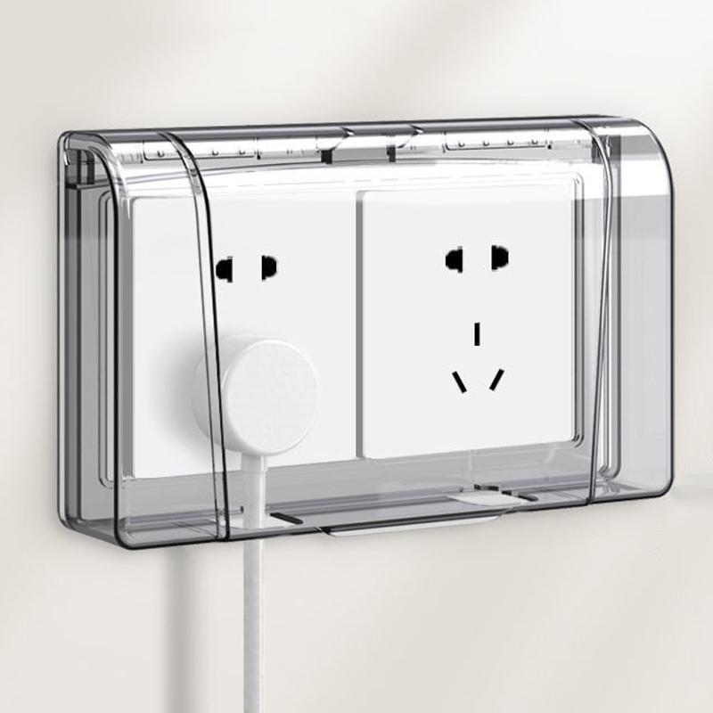 Wall-Mounted Switch Protective Cover Self-Adhesive Enlarged Plastic Socket Waterproof Box 86 Type Electric Plug Cover Bathroom