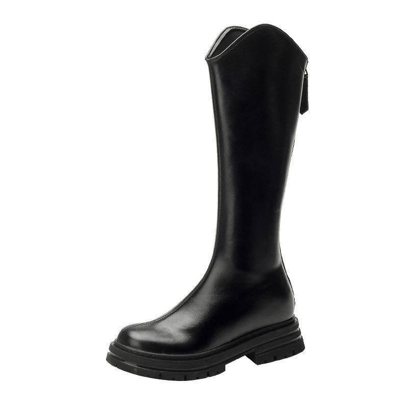 Thick-soled Boots for Women's New Autumn and Winter Small Versatile Boots for Women, But Knee-thin Inner Height-increasing Single Boots