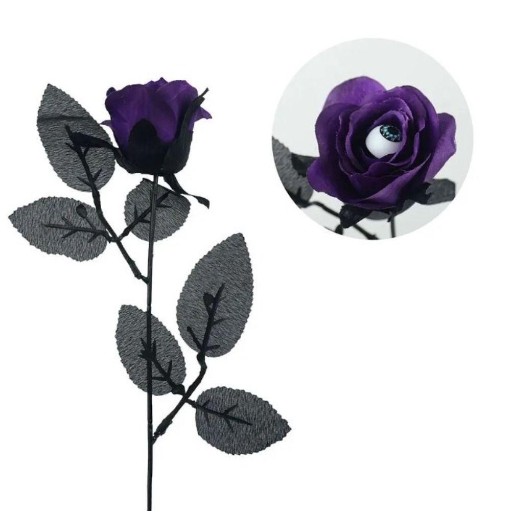 Simulation Halloween Eyeball Rose With Eyeball Artificial Black Rose Eyeball Fake Flower  Outdoor