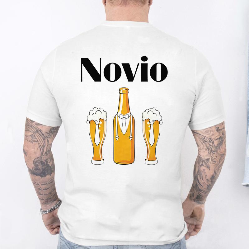 Spanish Unisex Novio Futuro Tees: Back Print Graphic Tops Team Groom Squad Tee 2026 Fashion Bachelor Party Single Farewell T-shirts