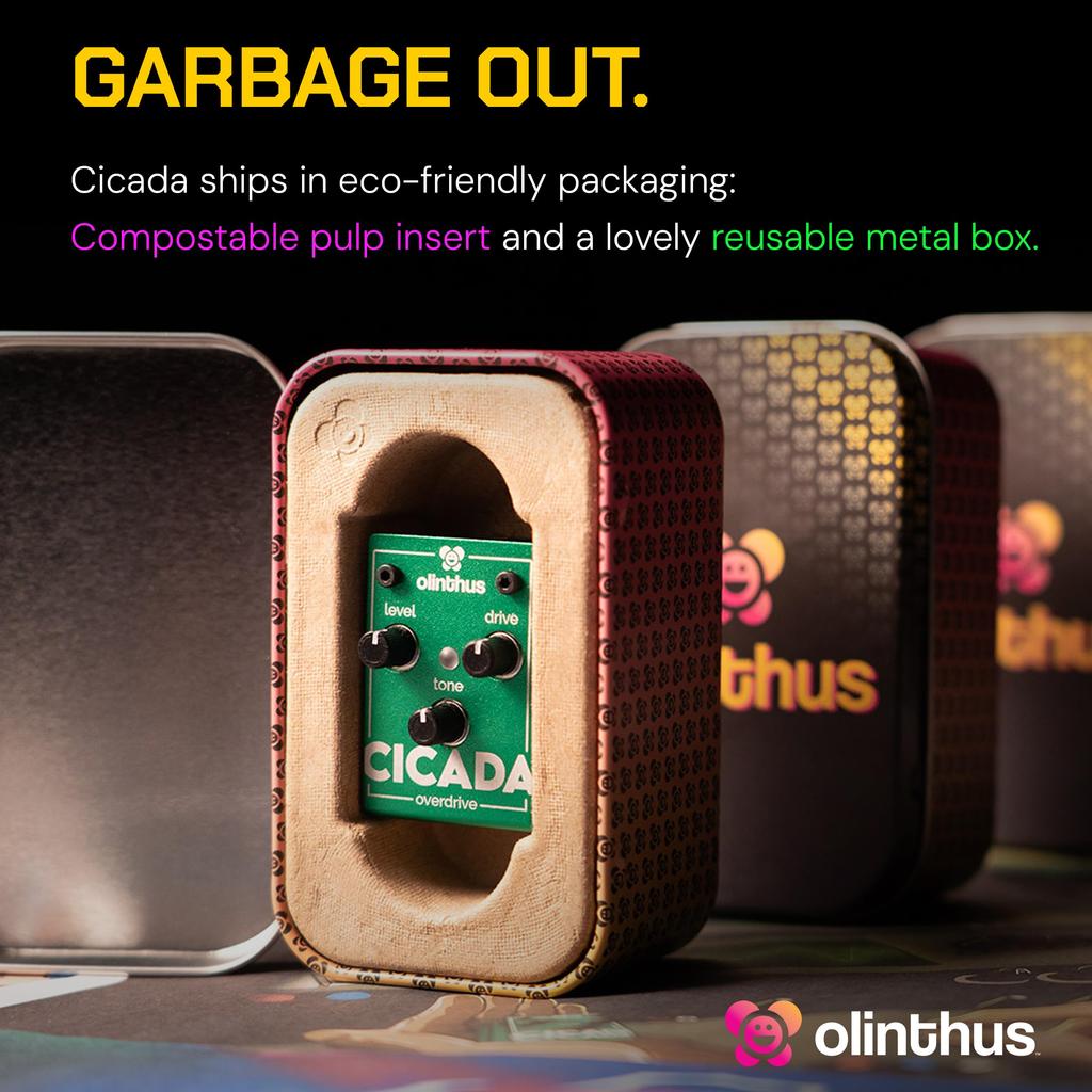 Olinthus Zikaden Overdrive Effektpedal [Inklusive Ein- und Ausgangs-Breakout-Kabeln]