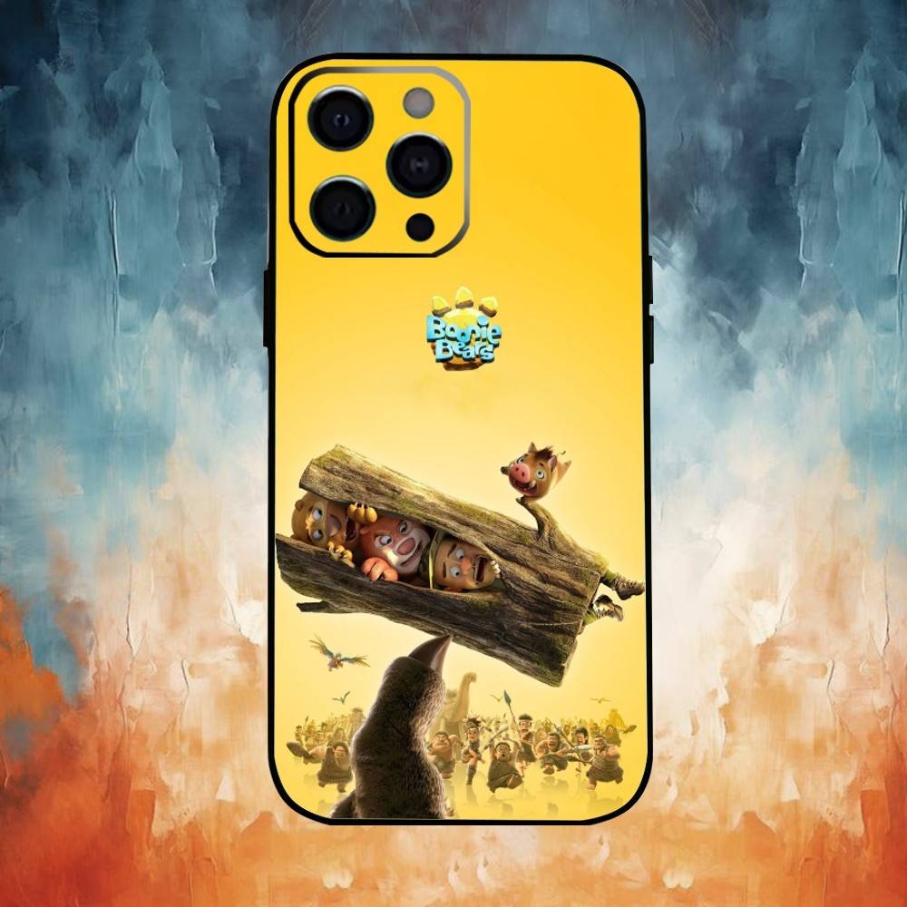 Cartoon Boonie Bears  Phone Case For iPhone 17,16,15,14,13,12,11 Plus,Pro Max,Soft Silicone Black Cover