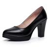 Moda GKTINOO Buty z prawdziwej skóry Kobiety Szpilki z czubem Sapato feminino Wysokie obcasy Płytkie Modne Czarne Buty do Pracy Plus Size 33-43
