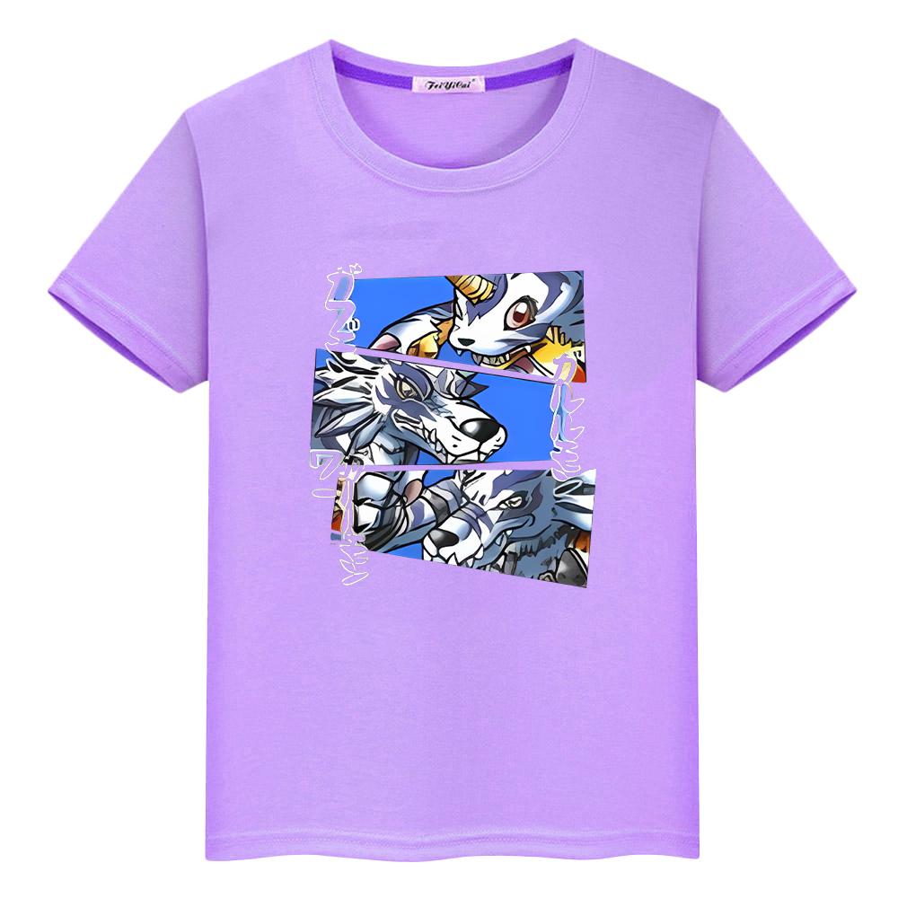 Digimon Print T Shirt for Kids Cartoon Pride Tshirt Girls Boy Cotton Clothes Y2k Kawaii Tops Anime Short Sleeve T-shirts