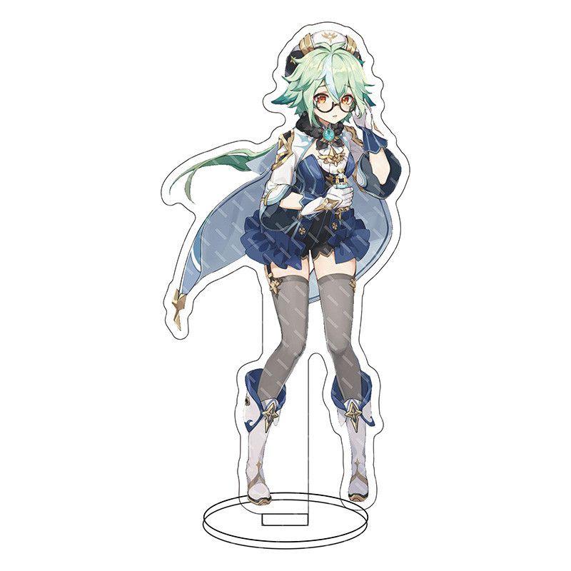 Barbatos Genshin Impact Keqing Barbara Acrylic Figure Stand Decoration Display