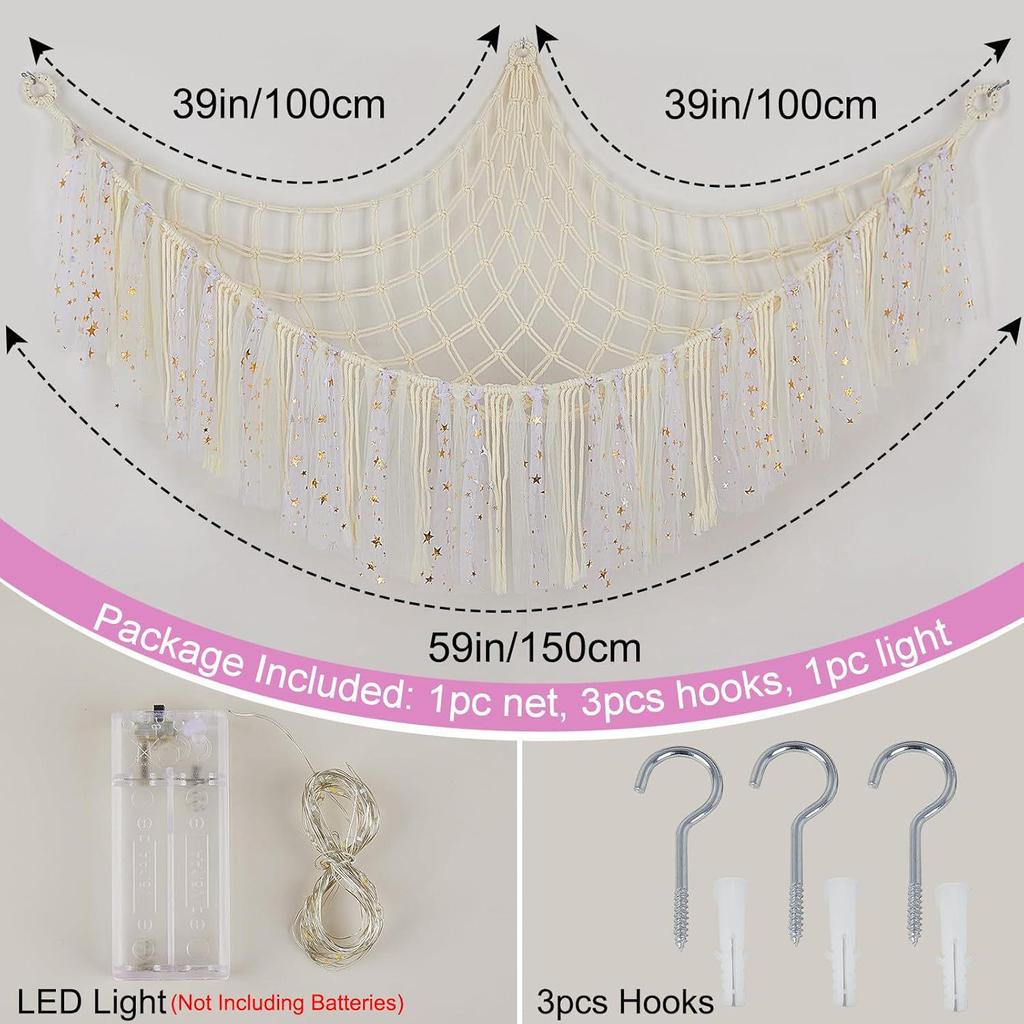 Large Plush Toy Hammock Net for Stuffed Animal Storage In Children's Bedrooms