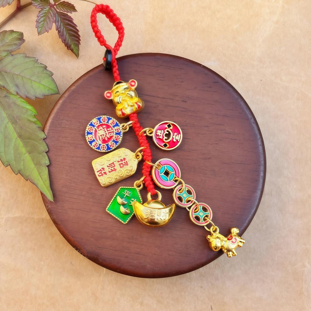 Year Of The Horse Lucky Fortune Keychain Mobile Phone Lanyard Zodiac Horse Pendant Bag Hanging Accessories  Year Gift