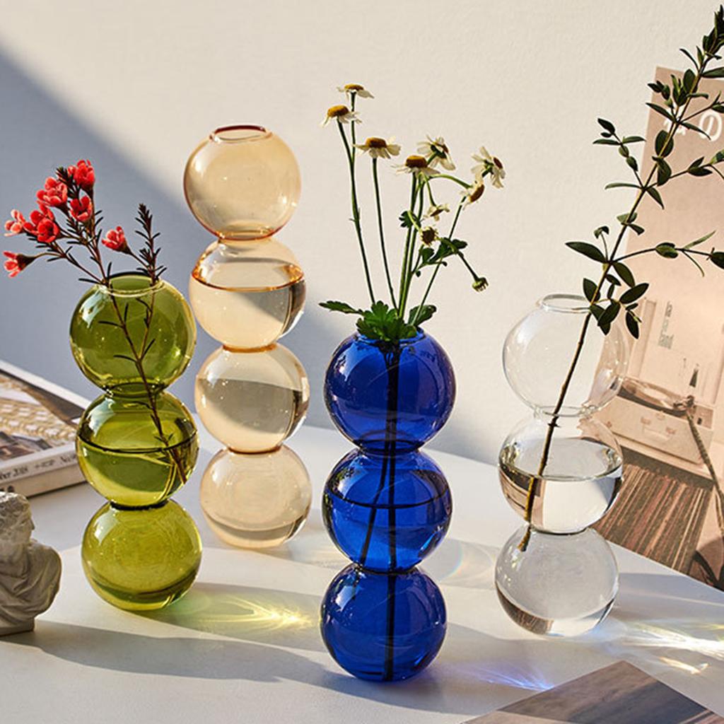 Transparent Spherical Vase for Flower Arrangement in Living Room for Friends