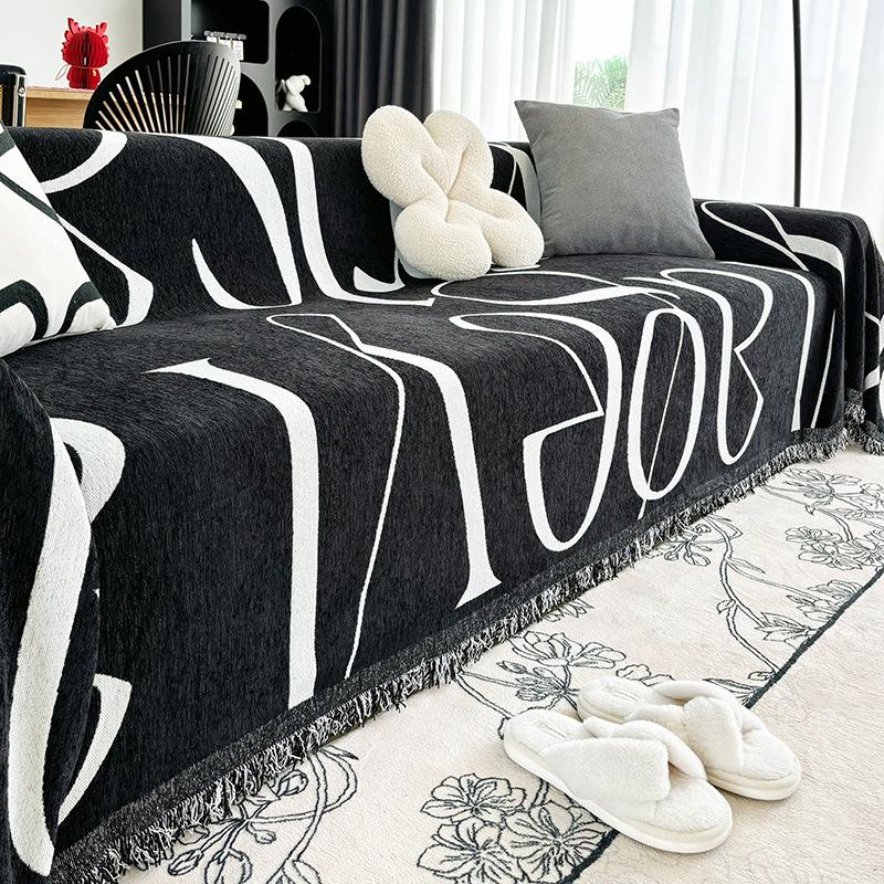 Полотенце для дивана из шенилла с забавными надписями — фото 5