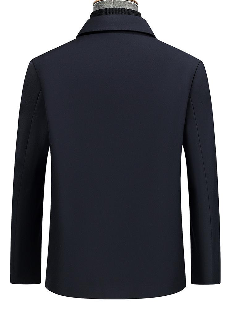 Premium Plus Size Men's Business Casual Jacket for Spring and Autumn - Solid Color Lapel Design