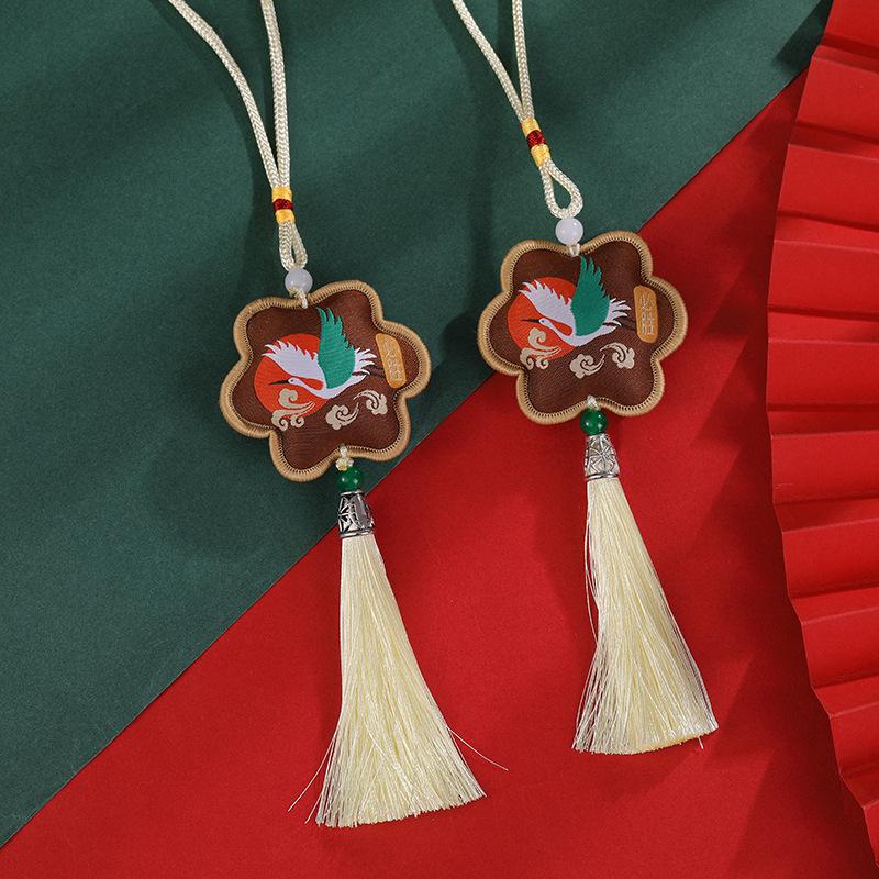 Chinese Brocade Tassel Sachet: New Year Charm Pendant with Ancient Style Scent