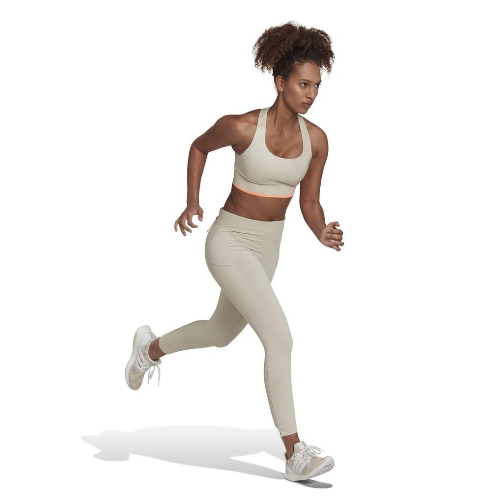 Adidas TF570 Sports Medium Seamless Merino Wool Running Orange Size M Women's Bra, Support, Bra, Alumina/Beam (HL8599),