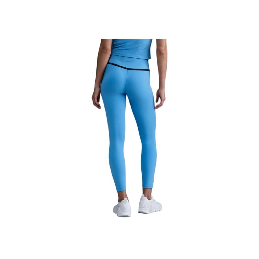 Nike Legginsy damskie z wysokim stanem, dopasowane, z elastycznym pasem, długość 9/10, niebieskie HJ1137-412