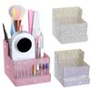 1Pcs Large-Capacity Dual-Compartment Storage Box With 10-Slot Drill Bit Holder Rhinestone Nail Art Tool Organizer