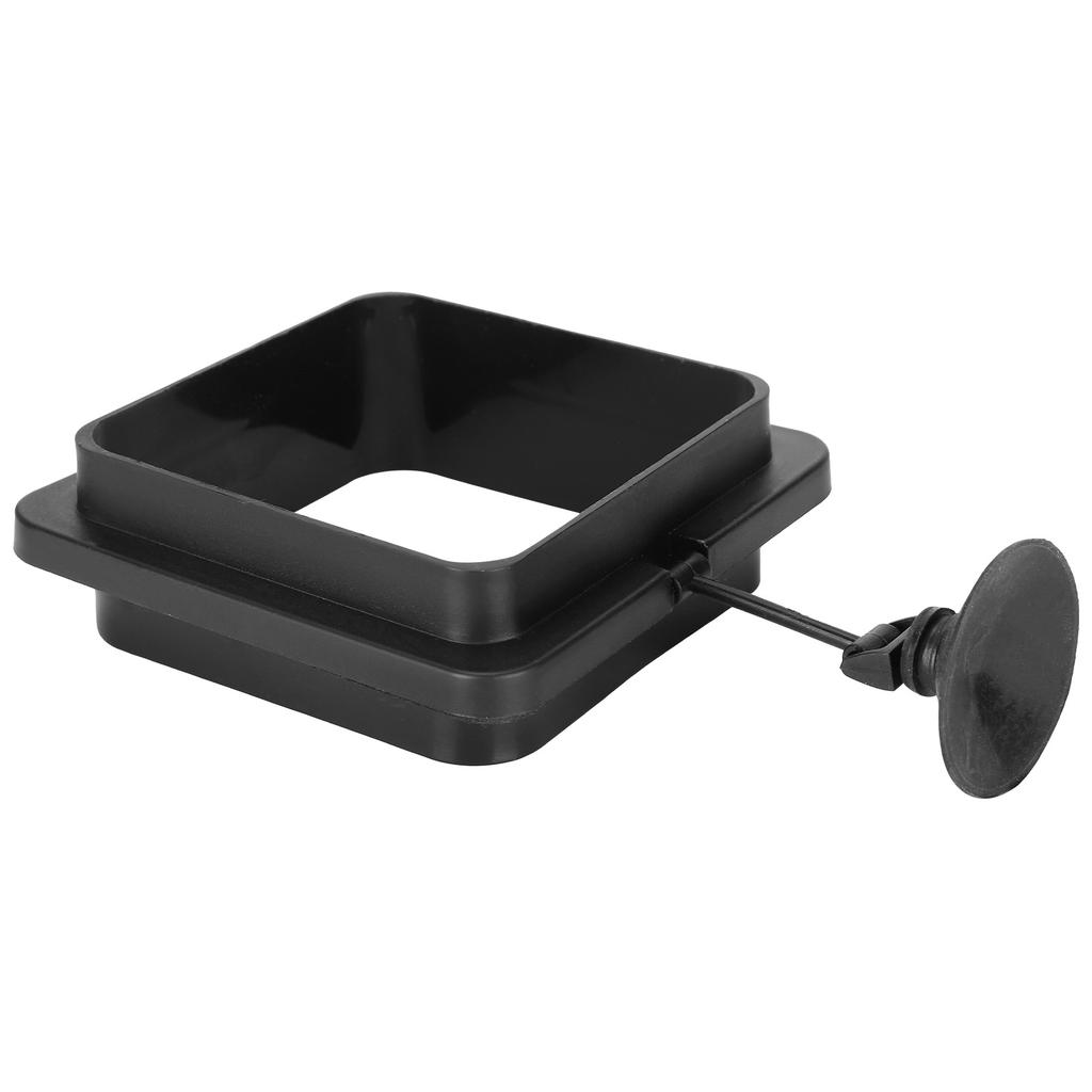 Aquarium Fish Feeding Rings Fish Tank Small Floating Food Feeder with Suction CupBlack Thicken and Heighten Square