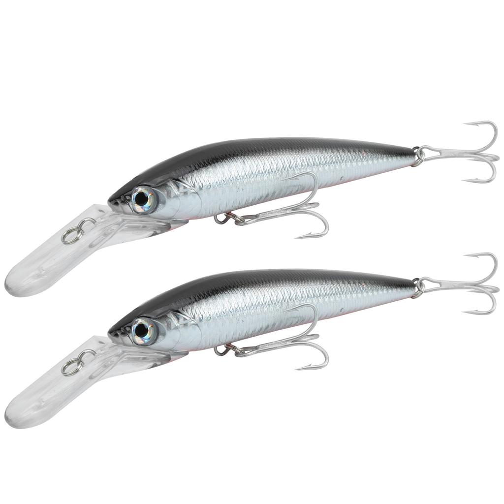 2Pcs Plastic Artificial Simulation Deep Diving Minnow Lure Bait Fishing Accessory4#