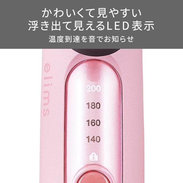 Tescom Hair Iron with Negative Temperature Automatic Melty Pink Ions, 32mm, Control/Lock/Memory Function, Shut-off, Easy-Release Plug, TB553A-P