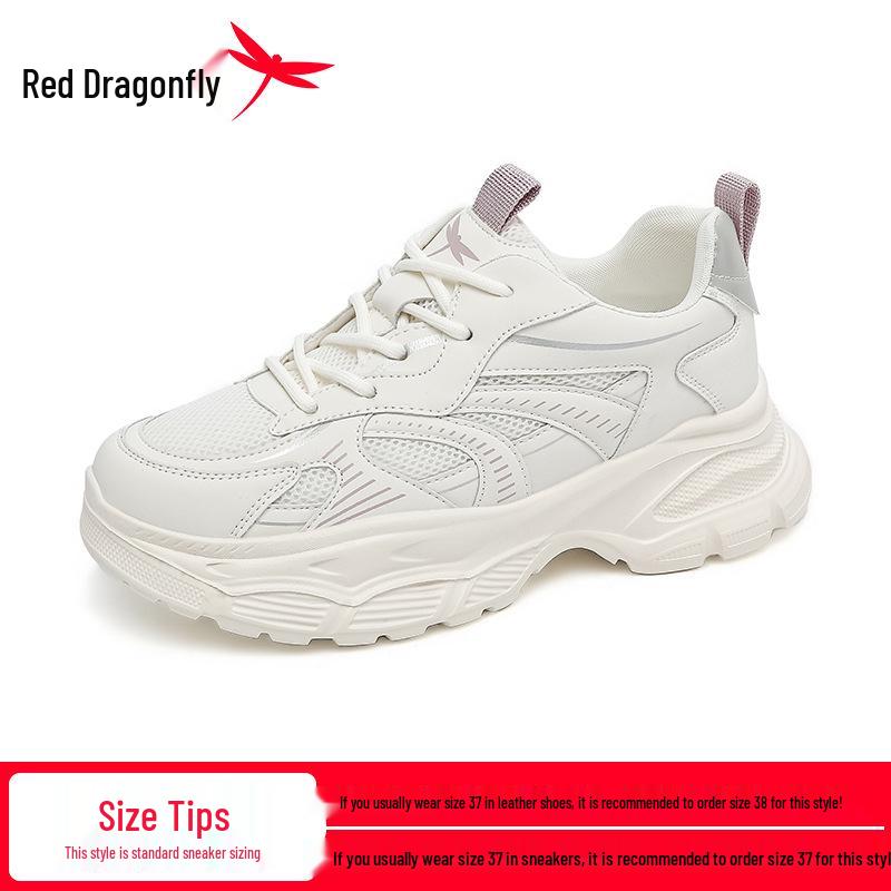Red Dragonfly Women s Thick Sole Platform Dad Shoes – Height-Increasing, Comfortable, Casual Spring Sneakers 38