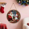Christmas Tree Hanging Wood Decor Santa Wooden Round Wall Decor Vintage Ornaments Party Supplies Sign for Door Window Wall Farmhouse Holiday