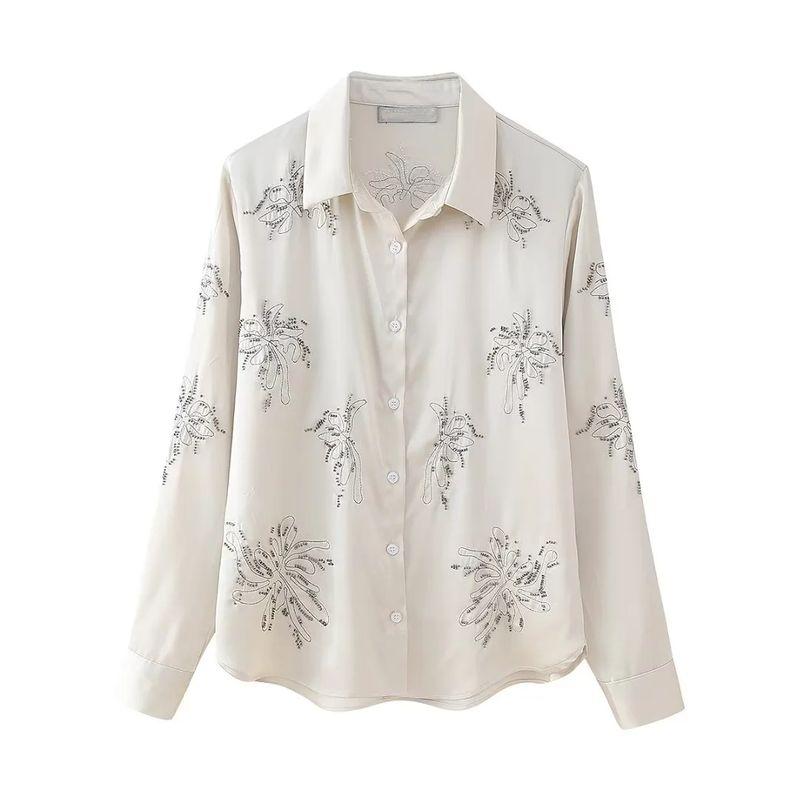 Spring and Summer New Arrival Affordable Luxury Style Beaded Embroider Shirt 4786044 High Waist Straight-Leg Shorts 4786059