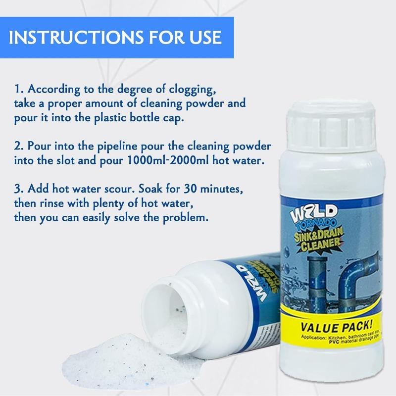 Powerful Pipeline Dredging Agent – Sink & Bathroom Drain Cleaner for Toilets, Wash Basins, Sewer Pipes & Floor Drains, Removes Hair, Soap Scum & Clogs