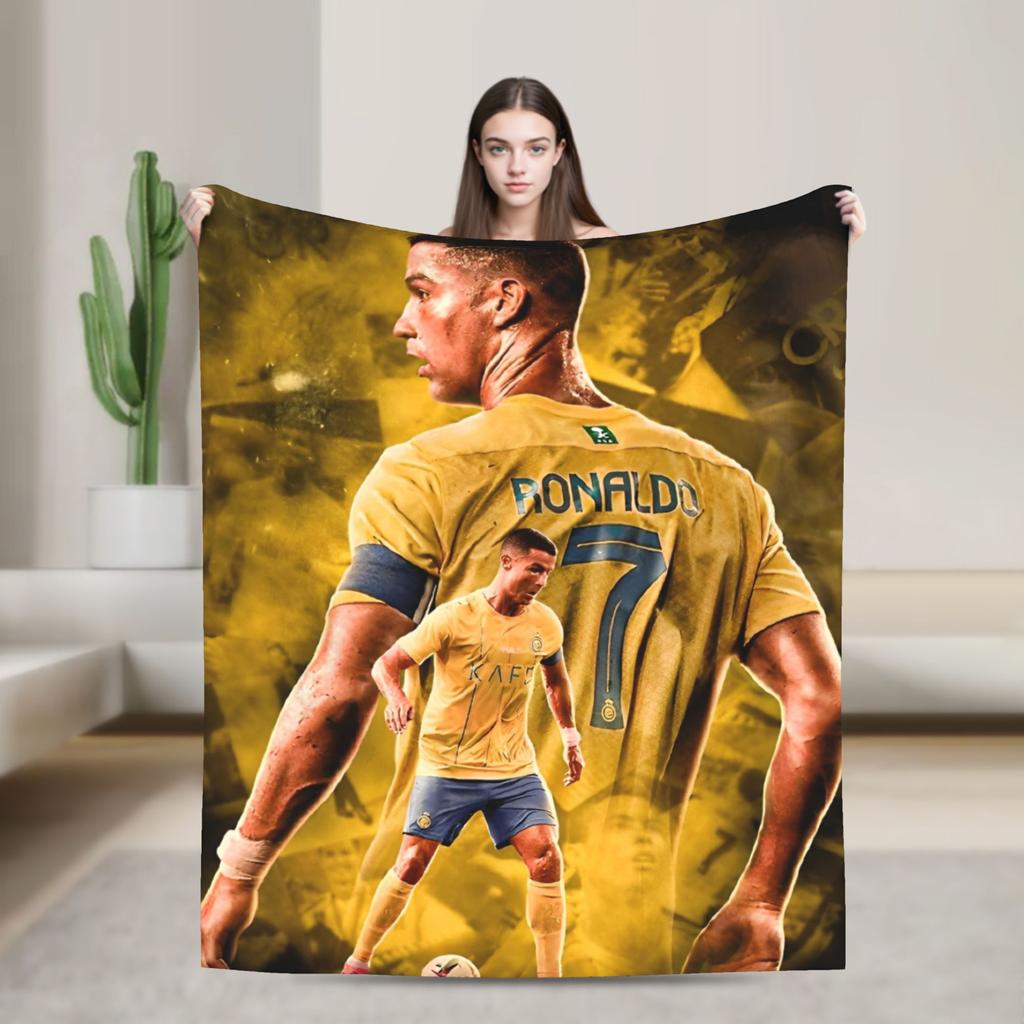 Football CR7 Blankets Coral Fleece Plush Ronaldos Ultra-Soft Throw Blanket for Outdoor Travel Bedspread