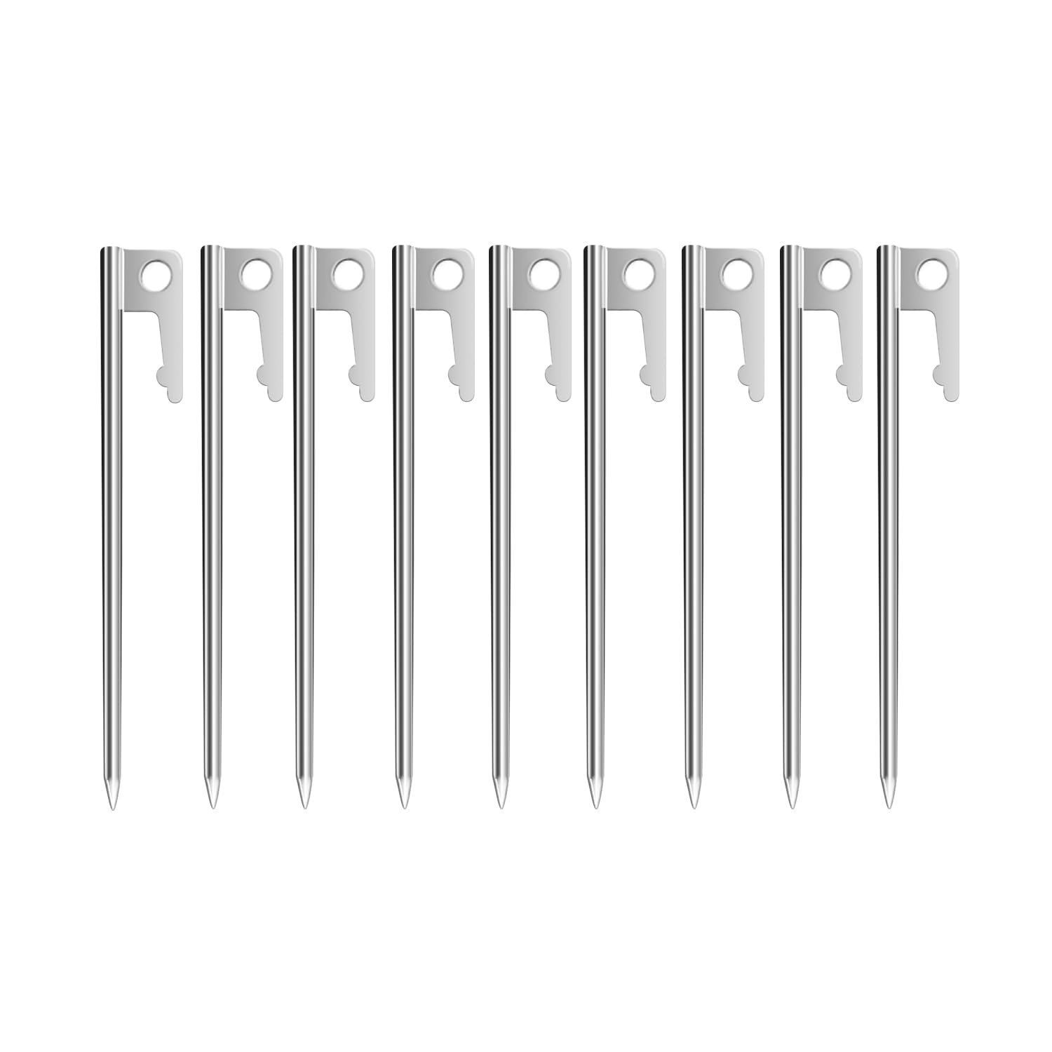 MOON LENCE Titanium for Tent and Tarp Outdoor with Storage Set of 6 Pegs, Laser-Welded, Ultra-Lightweight, High-Strength, 20cm, Pegs, Camping, Bag,