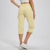 Damen locker sitzende High-Waist Wanderhose mit elastischem Bund, leicht, mit zwei Taschen, lässige Capri-Hose für Outdoor-Aktivitäten